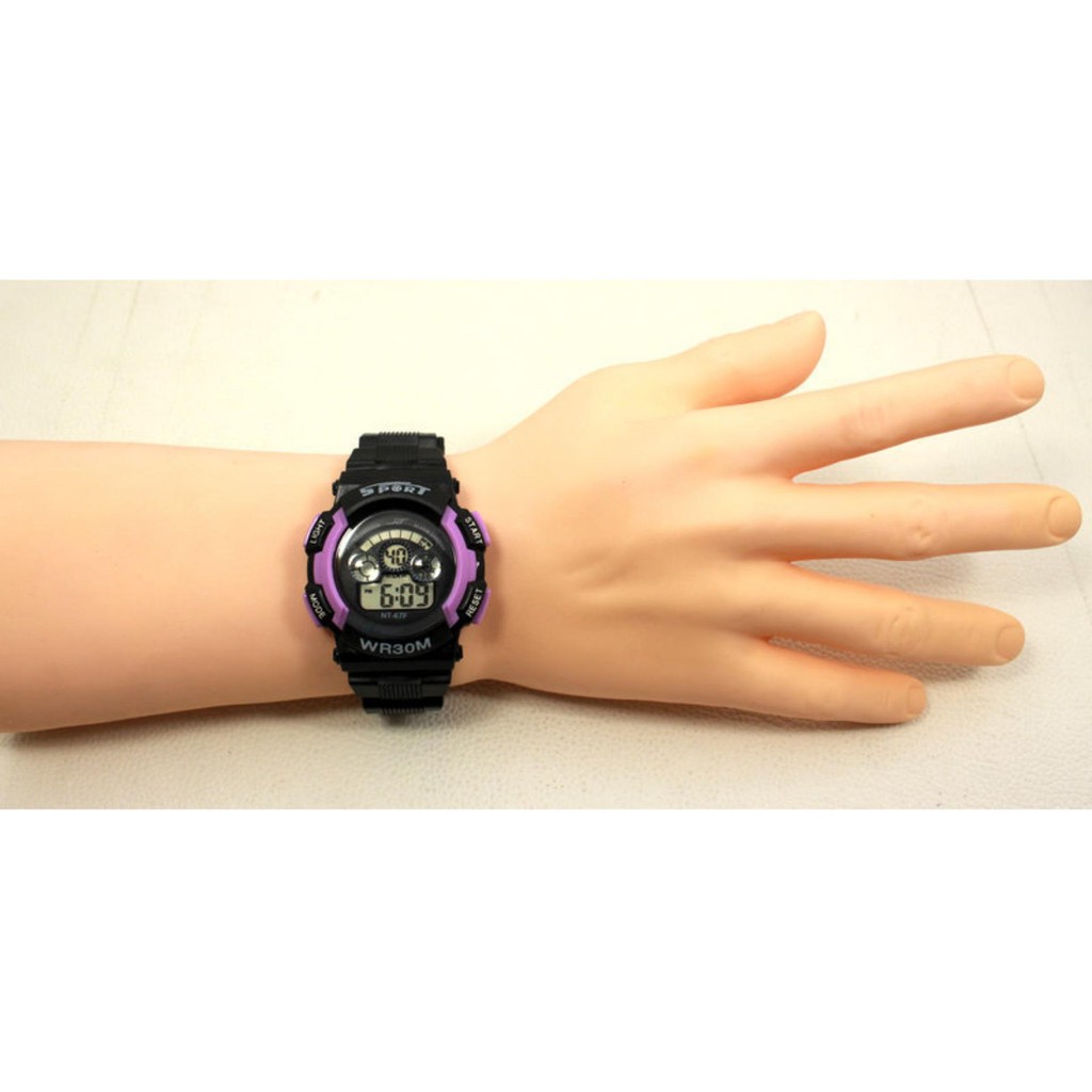 Đồng hồ bé trai NT-67 mặt đen viền tím | BigBuy360 - bigbuy360.vn