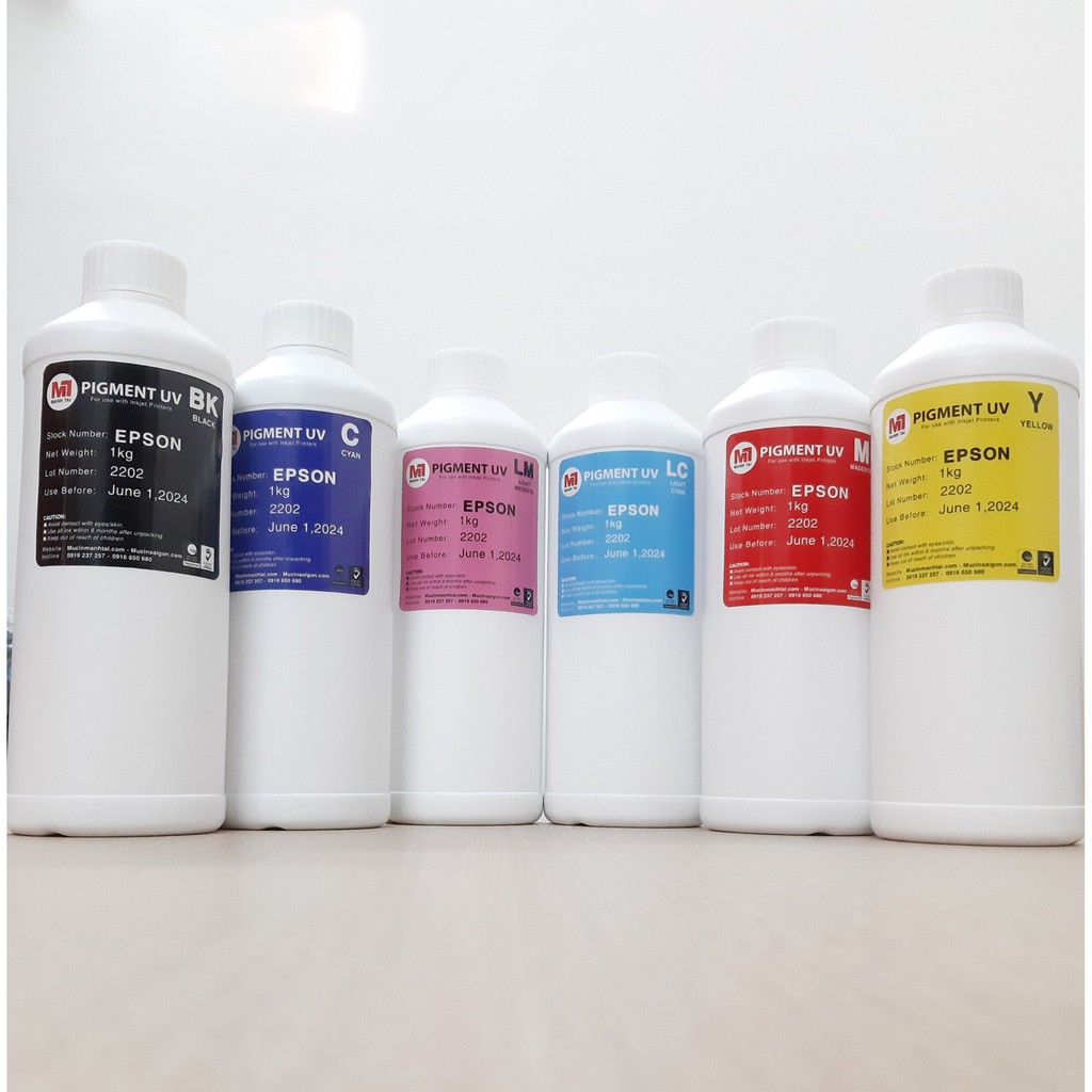 Mực in Epson - Mực dầu Pigment uv - loại 1 lít - dùng cho máy in phun màu Epson