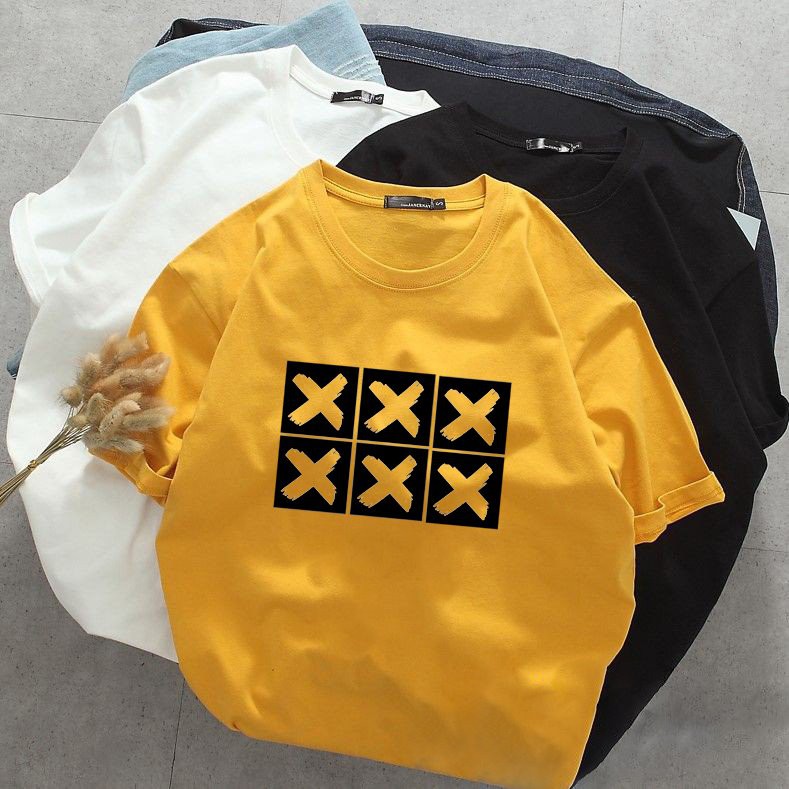 Áo thun tay lỡ nam nữ họa tiết gạch chéo vải dày mịn 20T2744