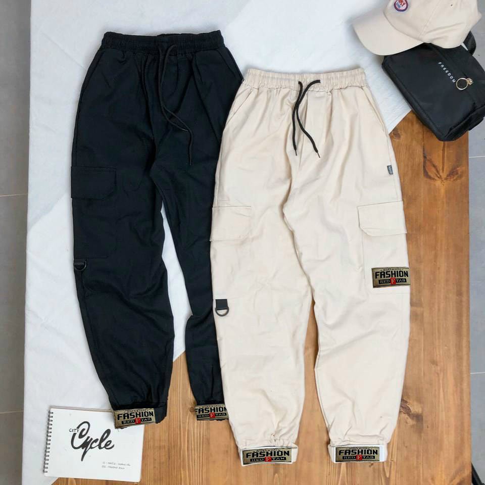Quần túi hộp nam nữ unisex dán gấu chất kaki mịn, đẹp, cực chất (hopdangau)