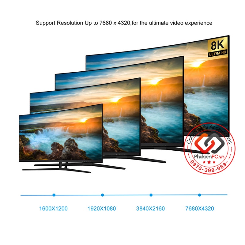 Dây cáp USB-C Thunderbolt 3/4 sang Displayport 8K60hz 4K144hz 2K165hz hỗ trợ sạc PD cho Laptop Gaming, Macbook, Laptop