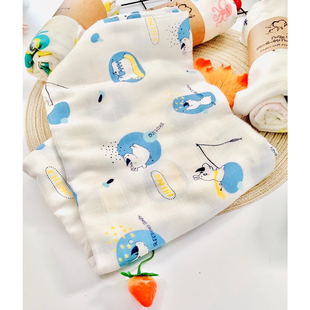 Khăn tắm aden cotton KT 120x120 dùng cho bé sơ sinh.