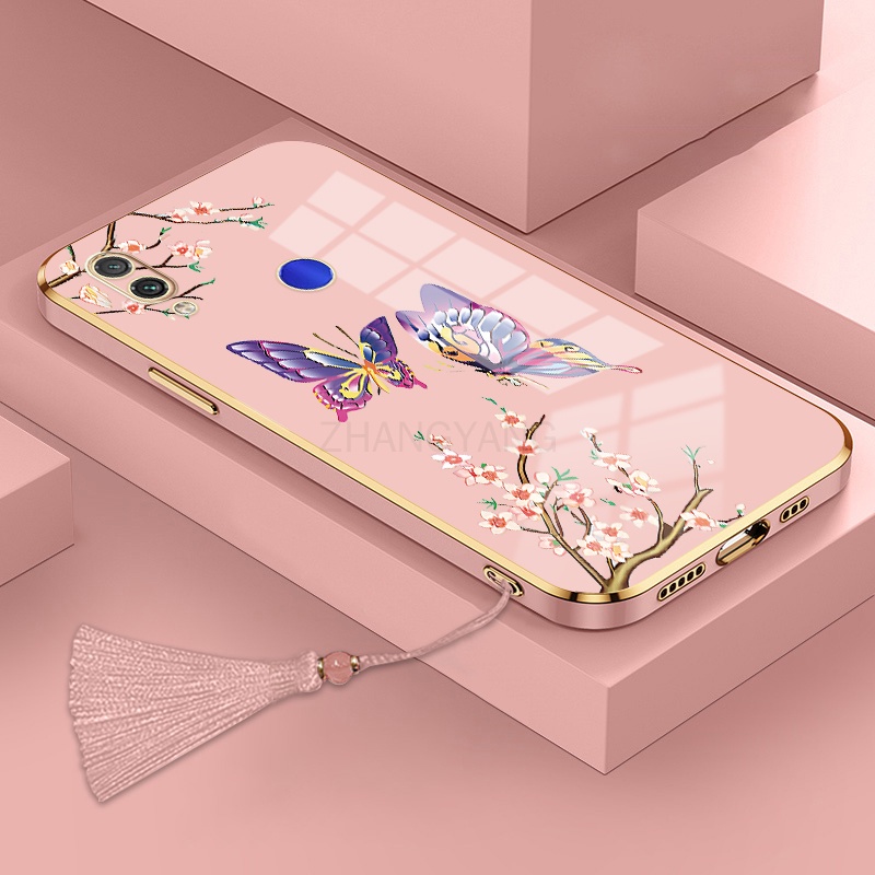 ốp lưng Redmi note 7 Redmi 7 Ốp Điện Thoại Silicon Họa Tiết Bươm Bướm Kèm Dây Đeo Cho Redmi note 7 Redmi 7