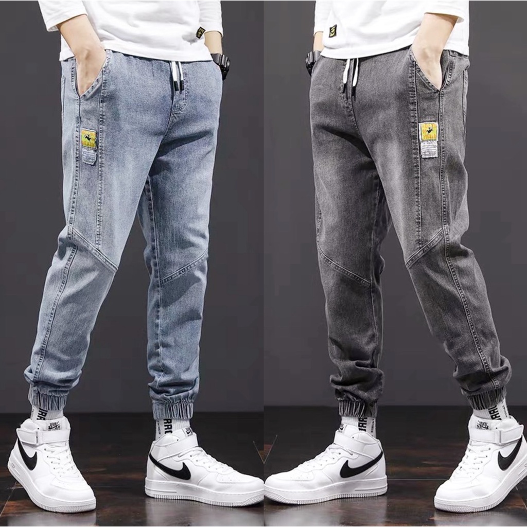 Quần jean jogger nam cạp chun bo gấu, quần bò baggy năng động - OMAN QJ013