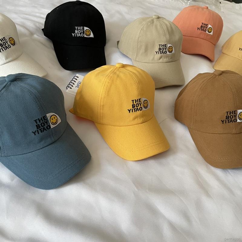 Mũ lưỡi trai thêu hình mặt cười 9 màu tùy chọn cho bé trai từ 1-3 tuổi