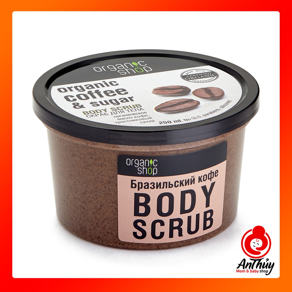 Kem tẩy da chết toàn thân Organic Coffee &amp; Sugar Body Scrub