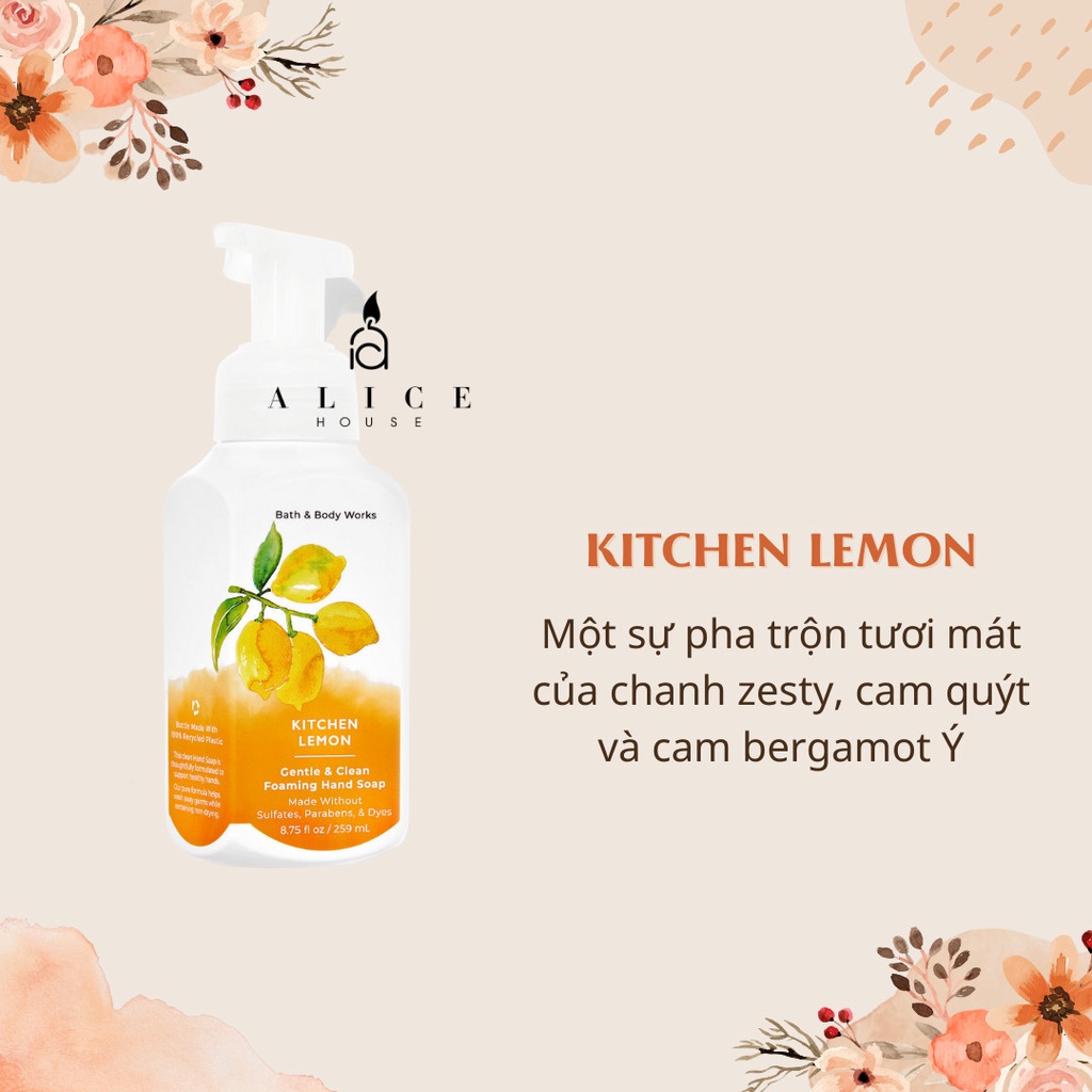 NƯỚC RỬA TAY TẠO BỌT | BATH & BODY WORKS | GENTLE FOAMING HAND SOAP | CHÍNH HÃNG | ALICE HOUSE