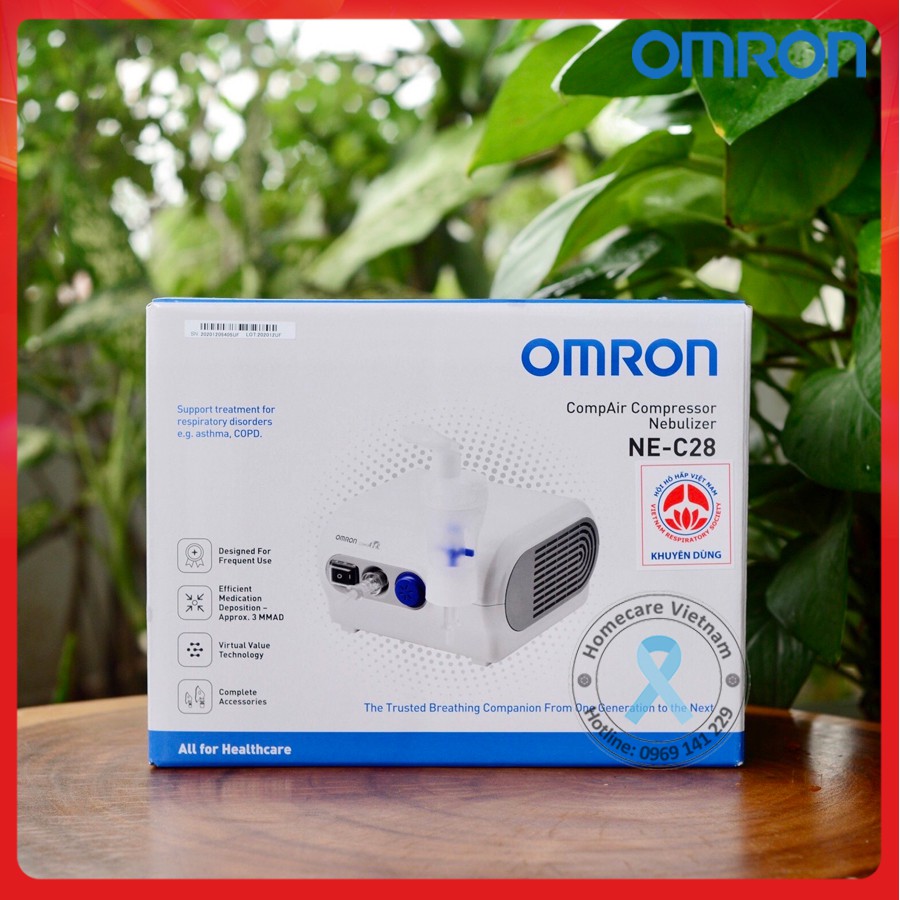 Máy xông khí dung OMRON NE-C28, dễ sử dụng, bảo quản &amp; vệ sinh, NE C28 chính hãng OMRON bảo hành 2 năm