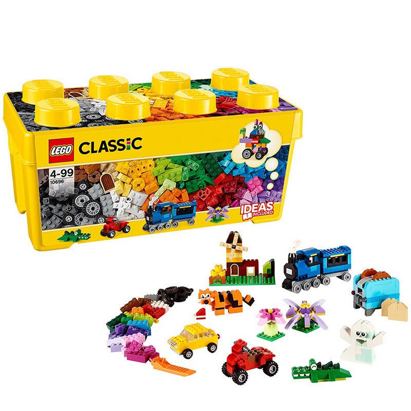 【LEGO] Lego khối xây dựng hạt nhỏ 10696 hộp vừa 10698 lớn đồ chơi lắp ráp cho bé trai và gái