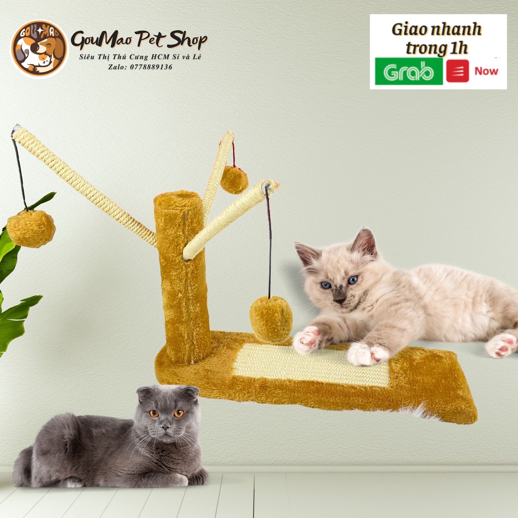 Bàn cào móng cho mèo xả stress hình con cá - tặng kèm cỏ mèo catnip