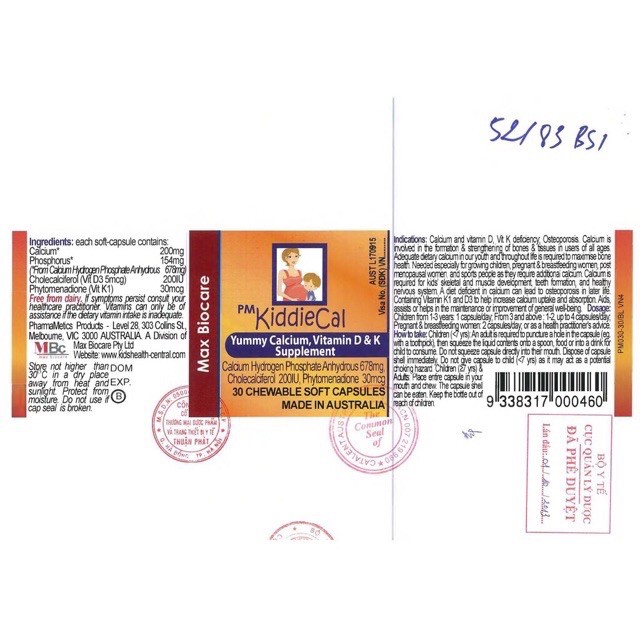 [CHÍNH HÃNG] ✅ Canxi dành cho mẹ bầu và bé KiddieCal Úc | BigBuy360 - bigbuy360.vn