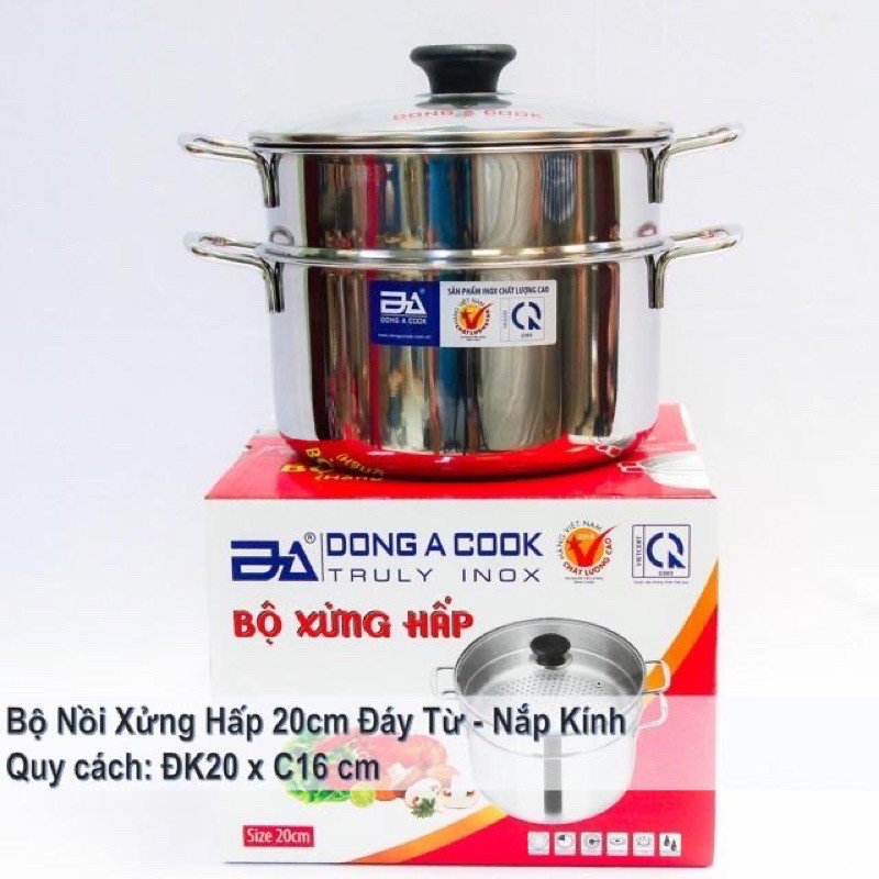 NỒI XỬNG HẤP INOX ĐÔNG Á CHẤT LƯỢNG CAO - HÀNG CHÍNH HÃNG (20cm-24cm-26cm-28cm)