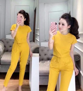 Sét Bộ Trơn Áo Croptop Cực Đẹp