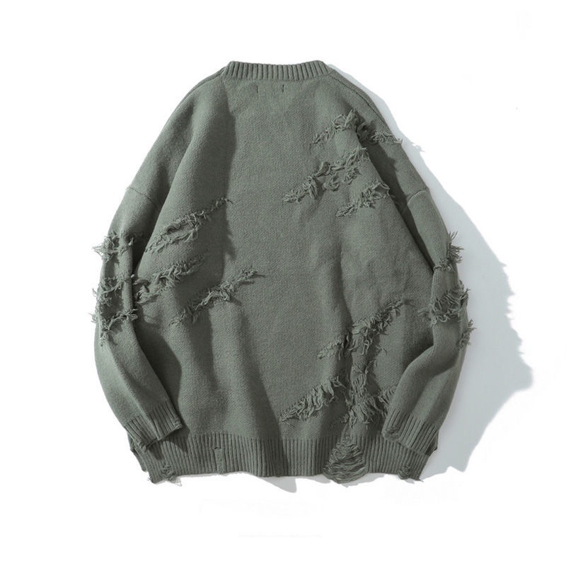 Áo Sweater Dệt Kim Cổ Tròn Dáng Rộng Kiểu Retro Nhật Bản Thời Trang Thu Đông Cho Các Cặp Đôi