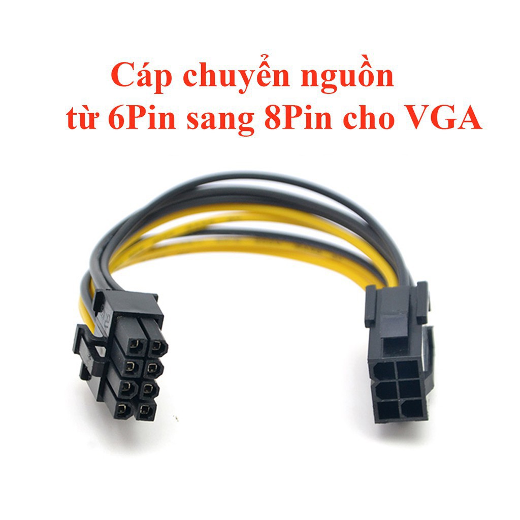 Cáp chuyển nguồn từ 6 Pin sang 8 Pin cho VGA