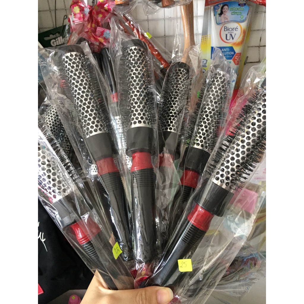Lược sấy tóc uốn đầu tròn inox