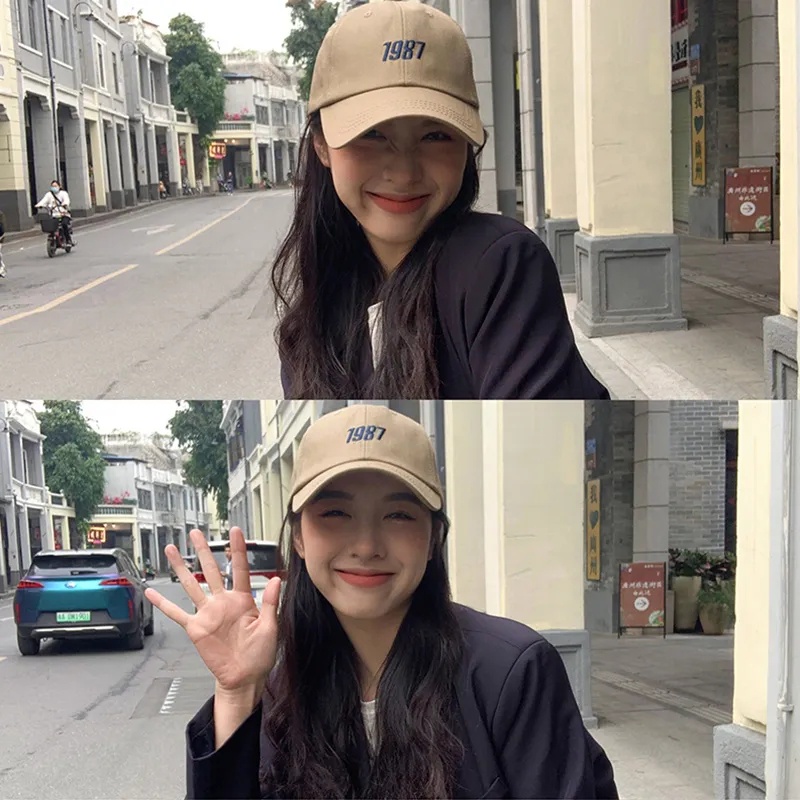 Nón lưỡi trai Pure Cube thêu 1987 thời trang Hàn Quốc dành cho nữ