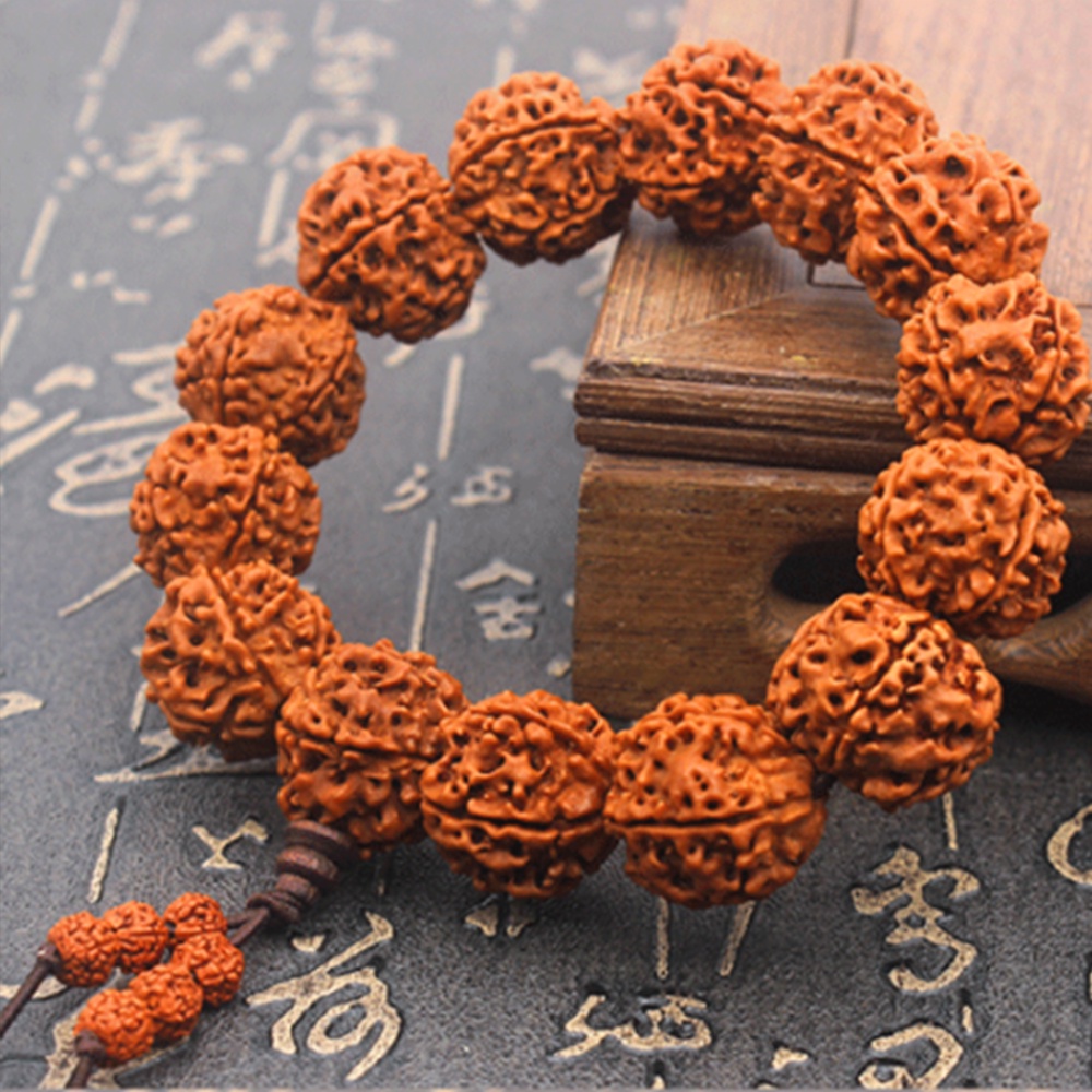 Vòng Tay Bùa Hộ Mệnh Mukhi Rudraksha Mala Rosary 18mm