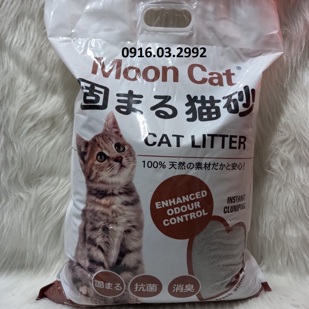 Cát vệ sinh cho mèo cát nhật Moon cat 8L, Cát vệ sinh cho mèo than hoạt tính