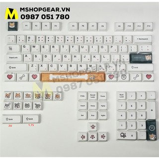 Keycap XDA chó Shiba Inu song ngữ Anh – Nhật Bản thick pbt dye-sub xda profile 116 keys