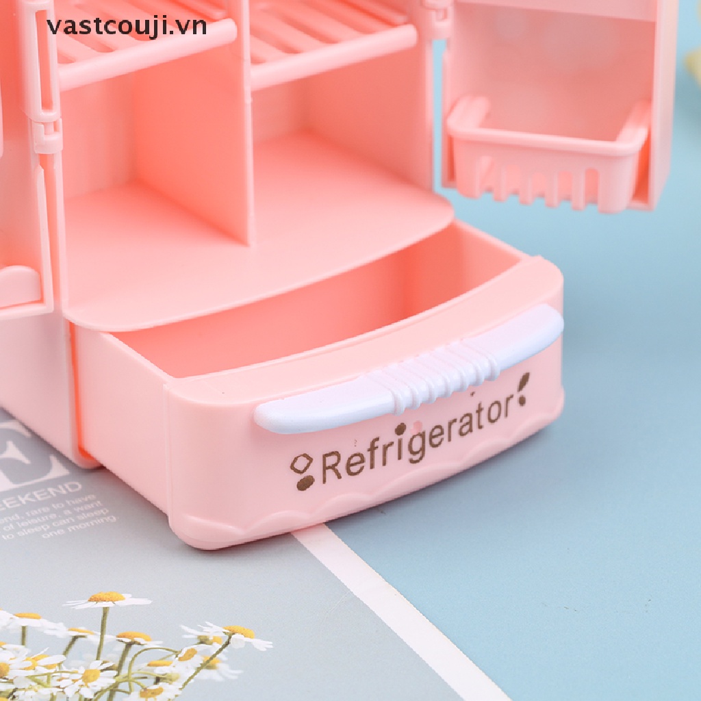 Tủ Lạnh Màu Hồng Tỉ Lệ 1 / 12 Trang Trí Nhà Búp Bê