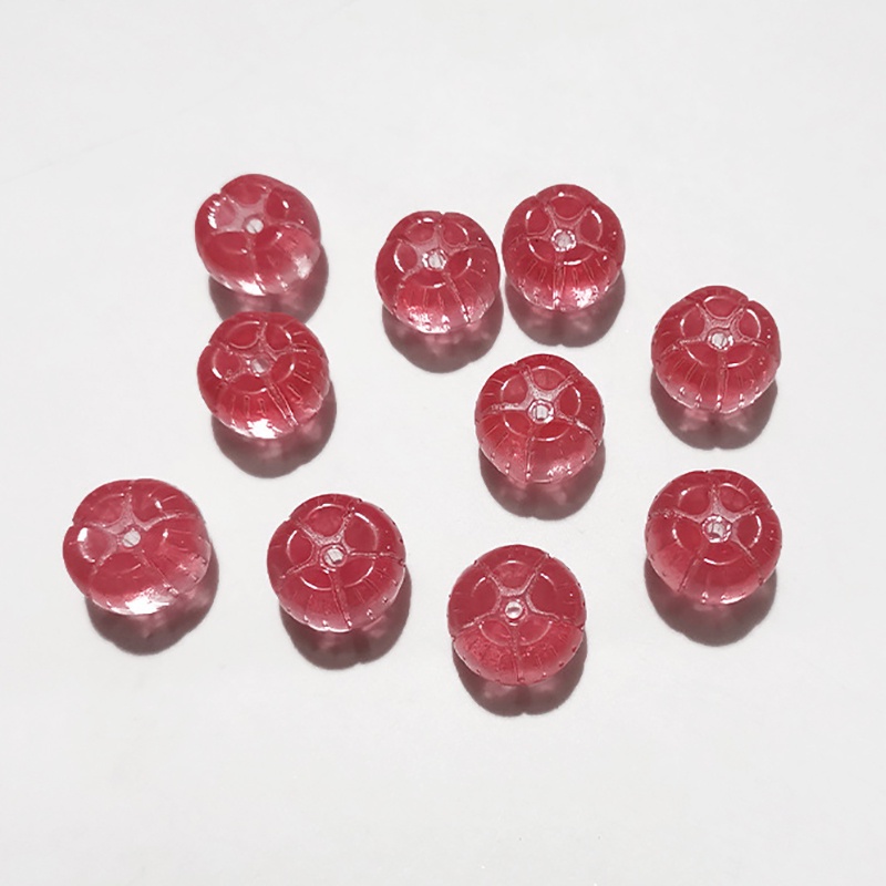 5 trái bí ngô lớn 14*14mm chất liệu thủy tinh nguyên liệu làm trâm làm trang sức cosplay cổ phục