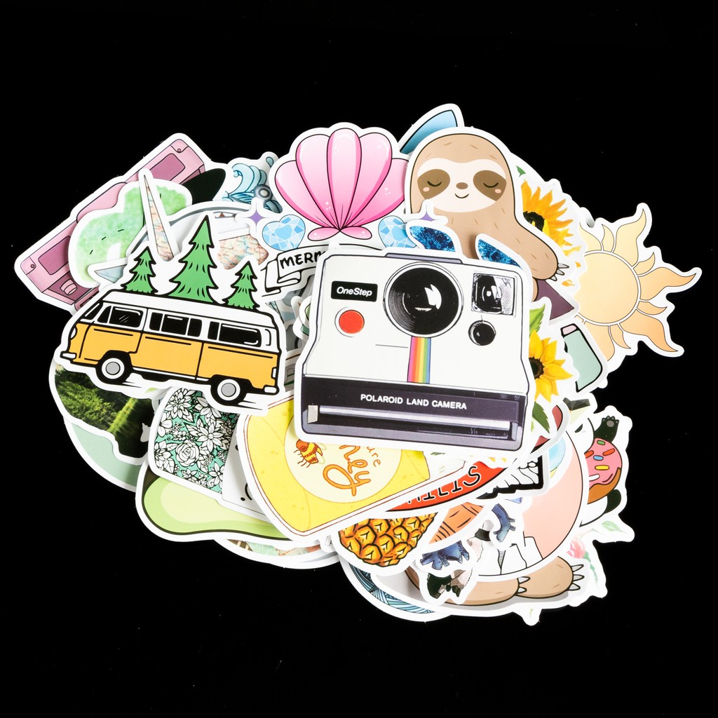 Sticker cute mix M1 2021 chống nước lâu phai trang trí laptop, mũ bảo hiểm, đàn, guitar, ukelele, macbook, điện thoại