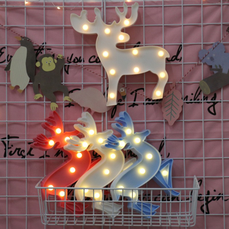 Đèn LED ngủ mini để bàn hình kỳ lân/chim hồng hạc hoạt hình