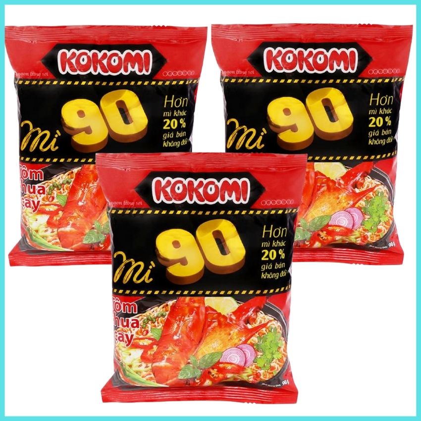 Thùng 30 gói mì Kokomi 90 tôm chua cay 90g, MKKM01-Bách hóa-HK24