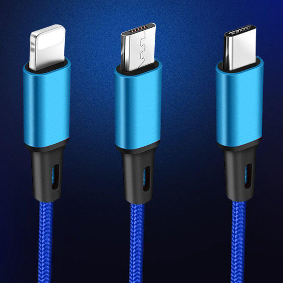 Cáp Sạc 3 Trong 1 Cổng Usb Type C Cho Android Iphone