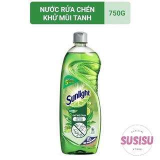 Nước rửa chén SUNLIGHT khử mùi tanh 730ml Chanh Trà xanh Lô hội