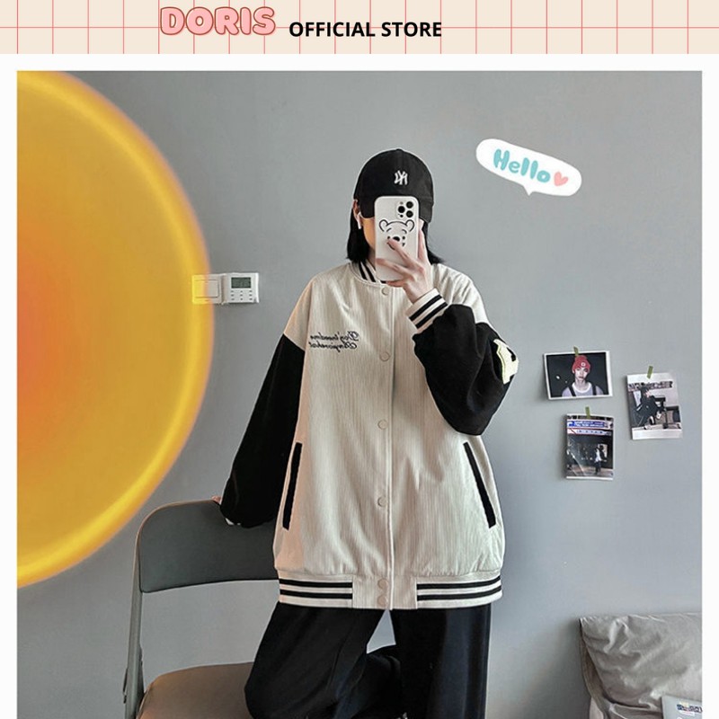 [HÀNG CHẤT ĐẸP] Áo khoác Bomber nhung thêu chữ 2 lớp dày dặn hàng quảng châu nam nữ mặc đẹp | BigBuy360 - bigbuy360.vn