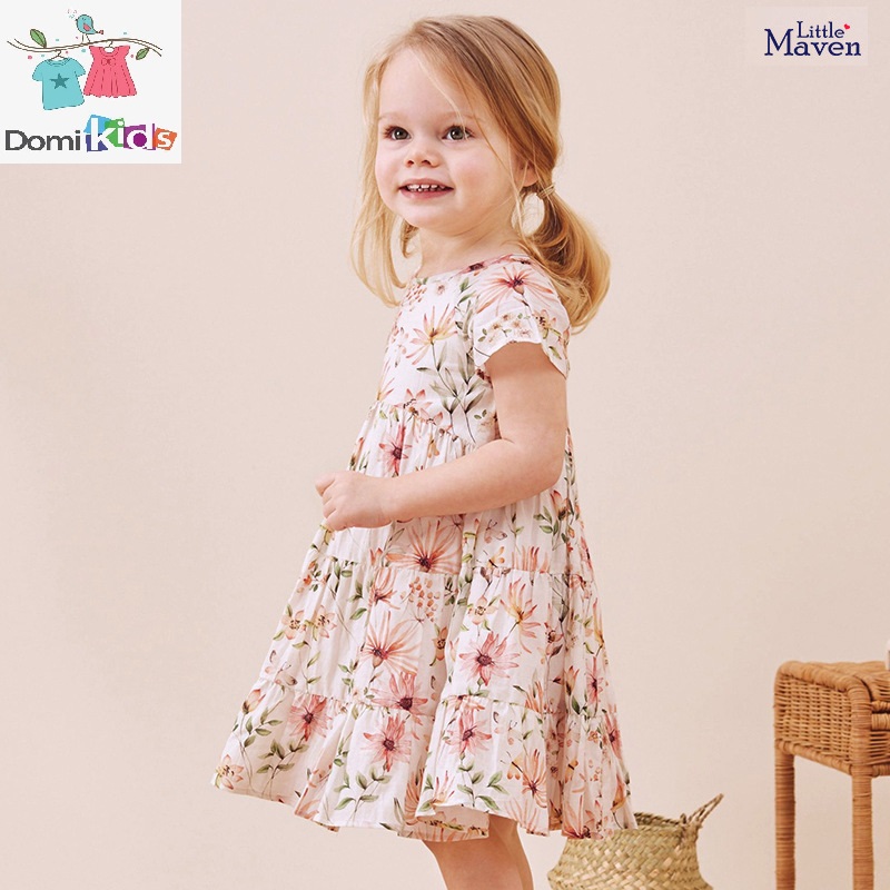 Đầm Cho Bé Gái Little Maven - Váy Hoa Nhí Domikids Từ 2-7 Tuổi Phong Cách Âu Mỹ