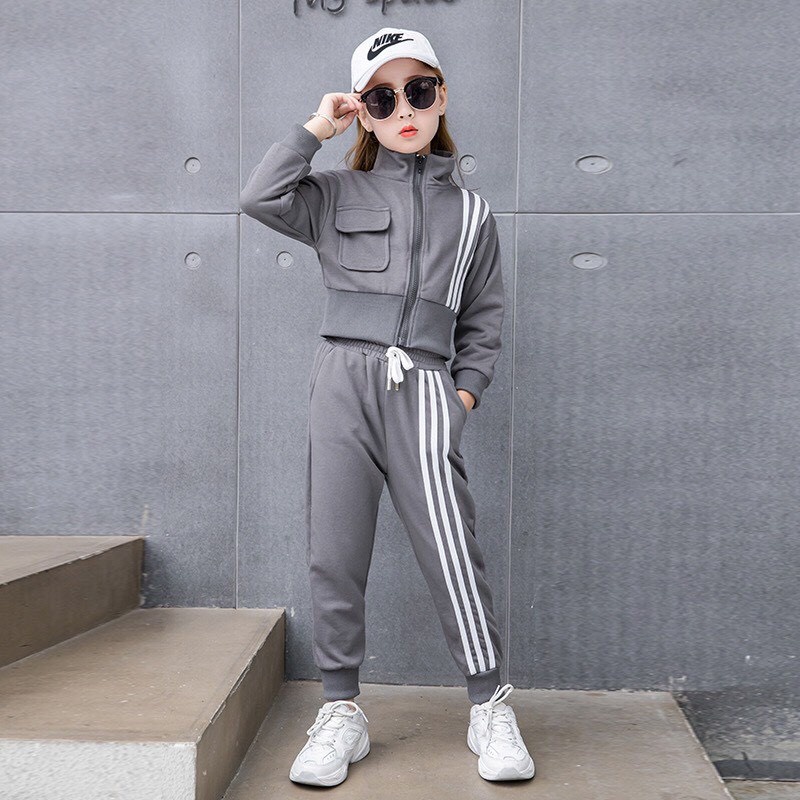 Bộ Thu Đông Thể Thao Cho Bé Gái và Bé Trai Áo Dài Tay Quần Dài Chất Liệu Nỉ Ken Store