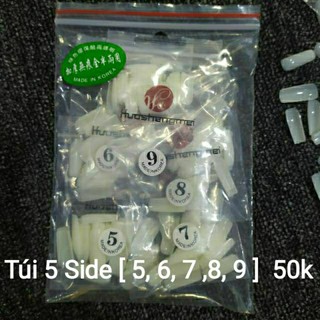 Móng úp HSM Lẻ Side Vuông, Bầu, Thang, Nhọn phom chuẩn [5,6,7,8,9] Mỗi Túi lẻ side 40 Móng