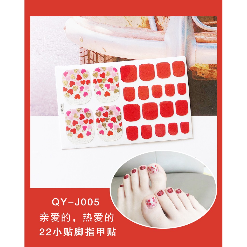 20 mẫu miếng dán móng chân nail nhũ đính đá N05-1