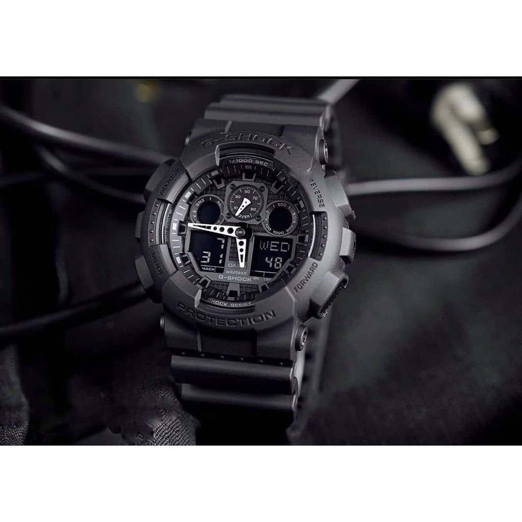 Đồng Hồ Nam Casio G-Shock GA-100-1A1DR Chính Hãng - Dây Nhựa | G-Shock GA-100-1A1 All Black