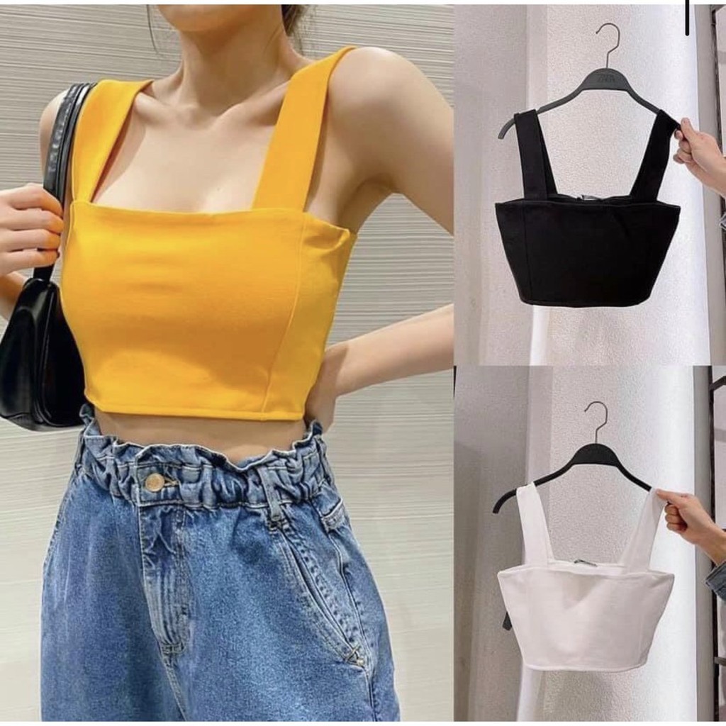 ÁO HAI DÂY BẢN TO CROPTOP GIÁ HẠT DẺ !!!