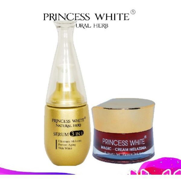 Combo Kem Ngừa Nám Magic & Serum 3 In 1 Princess White Date 2024