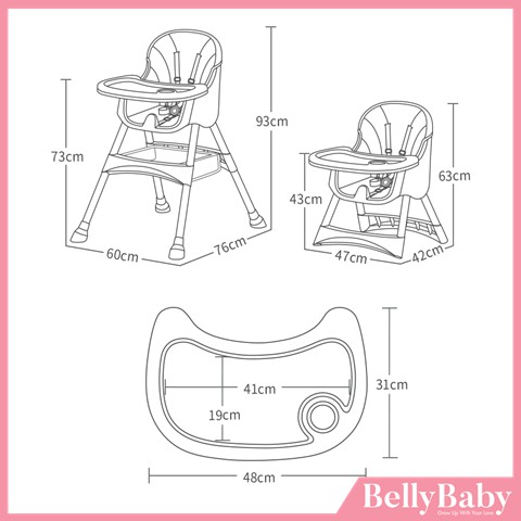 Ghế Ăn Dặm BellyBaby Hỗ Trợ Tập Ăn Cho Bé Phiên Bản Nâng Cấp 2021