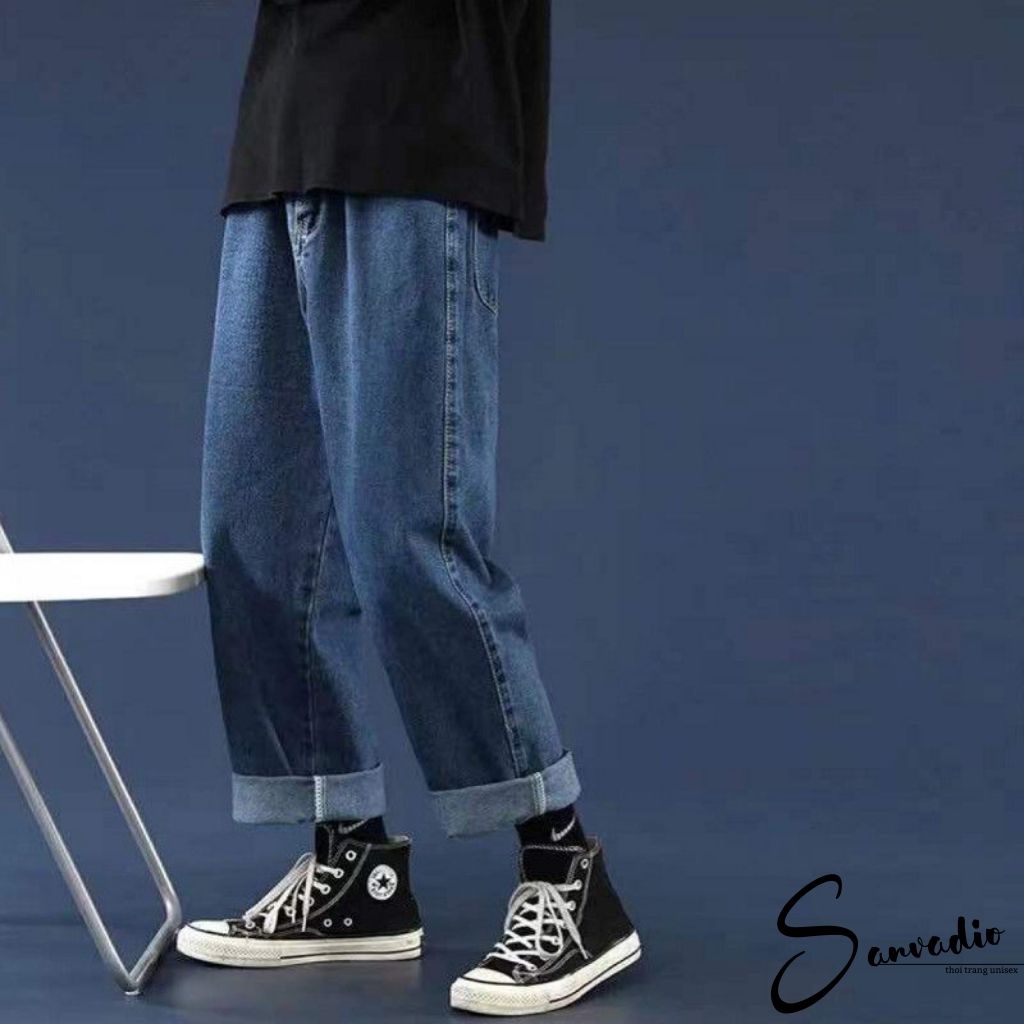 Quần jean baggy nam form rộng nam dễ phối đồ chất jean đẹp không phai màu QD21