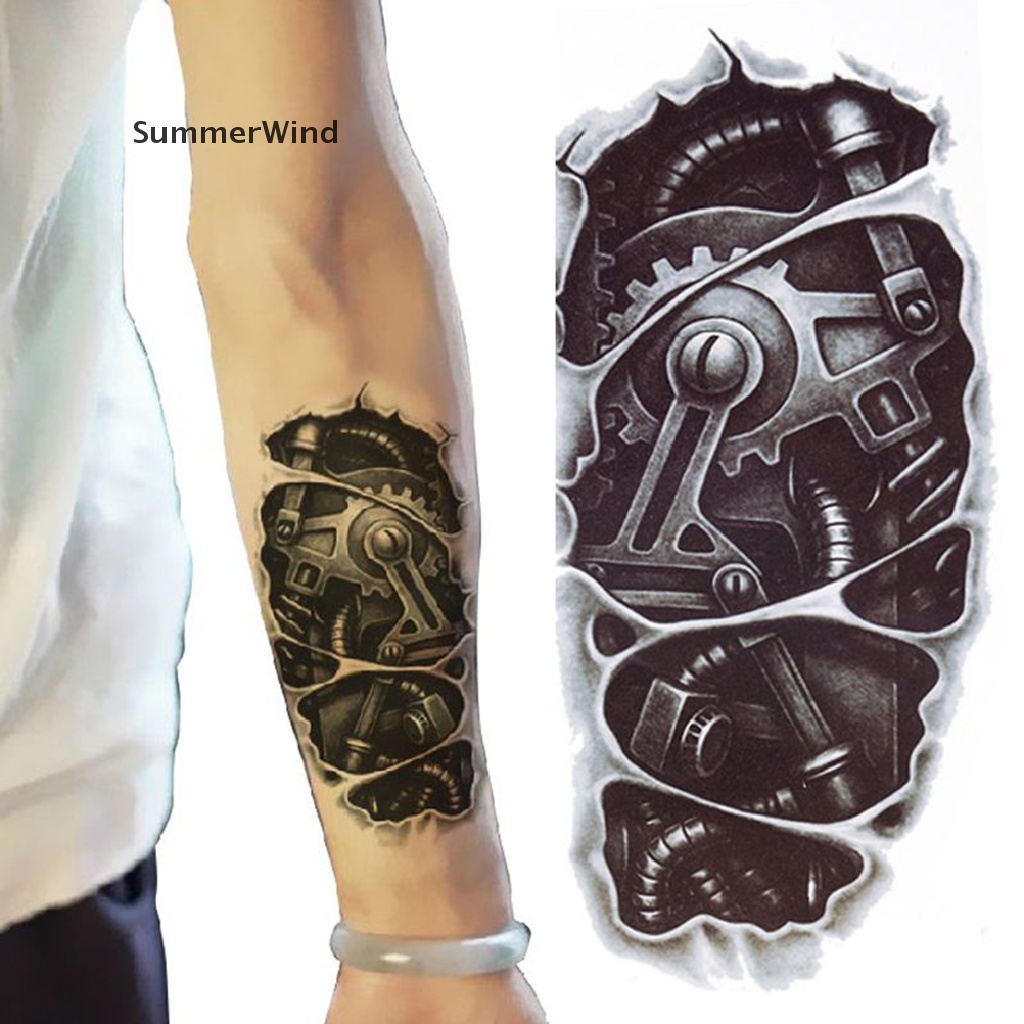 Hình Xăm Dán Họa Tiết robot 3d Chống Thấm Nước Độc Đáo