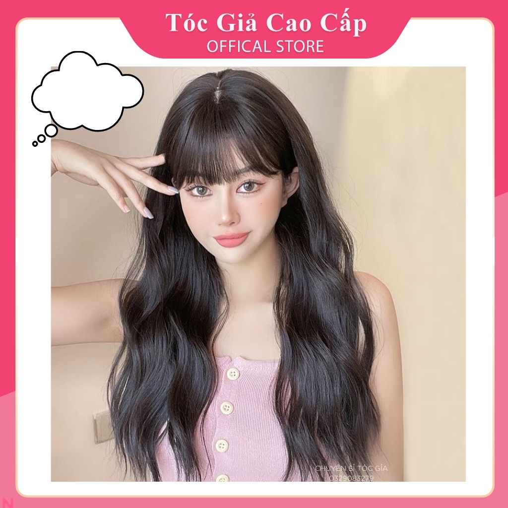 Tóc giả bộ tặng kèm lưới FREESHIP tóc cả đầu xoăn sóng 8269
