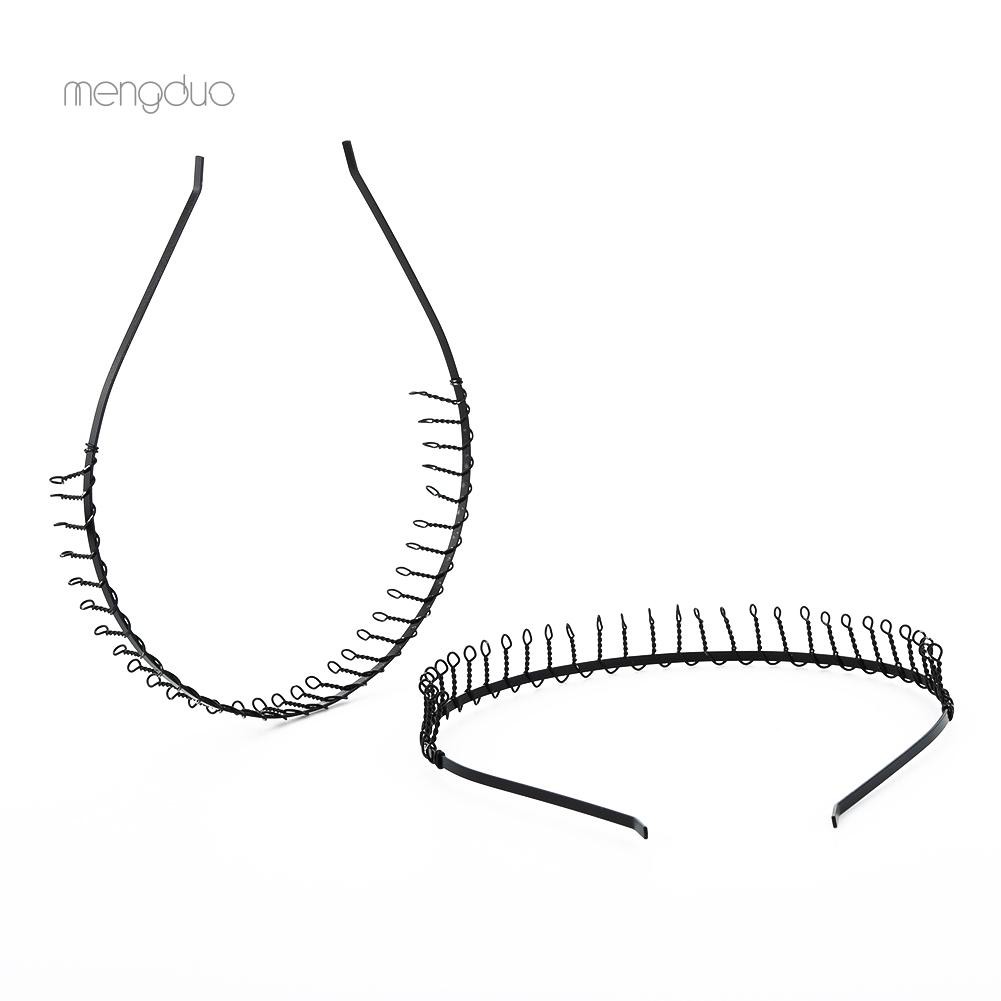 Set 2 Băng Đô Cài Tóc 83 Răng Kim Loại Có Răng Cưa Unisex