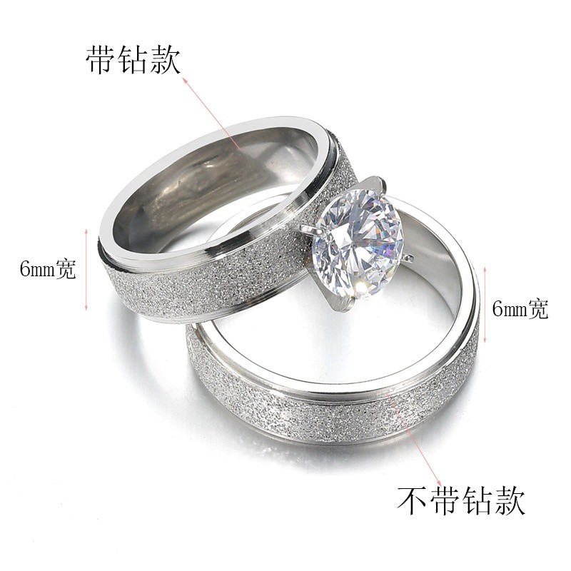 Nhẫn cưới đính đá Zircon mạ vàng 18K sang trọng lãng mạn cho cặp đôi