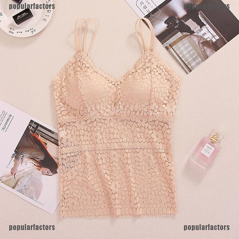 Áo Ngực Hai Dây Dáng Dài Bằng polyester Có Mút Đệm