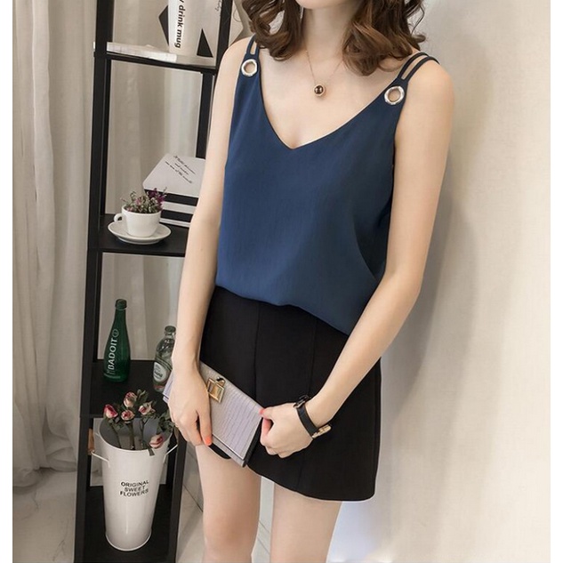 Áo Voan Hai Dây Dáng Rộng size Lớn Xinh Xắn Dành Cho Nữ Áo vest