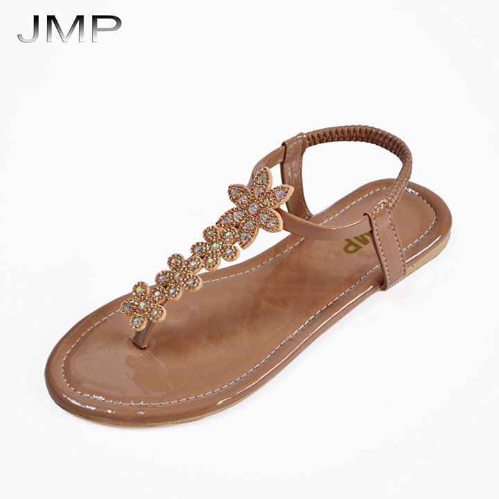 Giày Sandal Nữ Đế Bệt - JMP - Đính Hạt Cánh Hoa Xinh Xắn - SD42