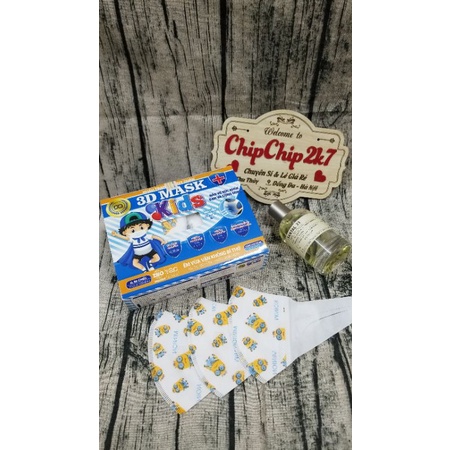 (3d bé)Hộp khẩu trang 3d cho bé 50 cái
