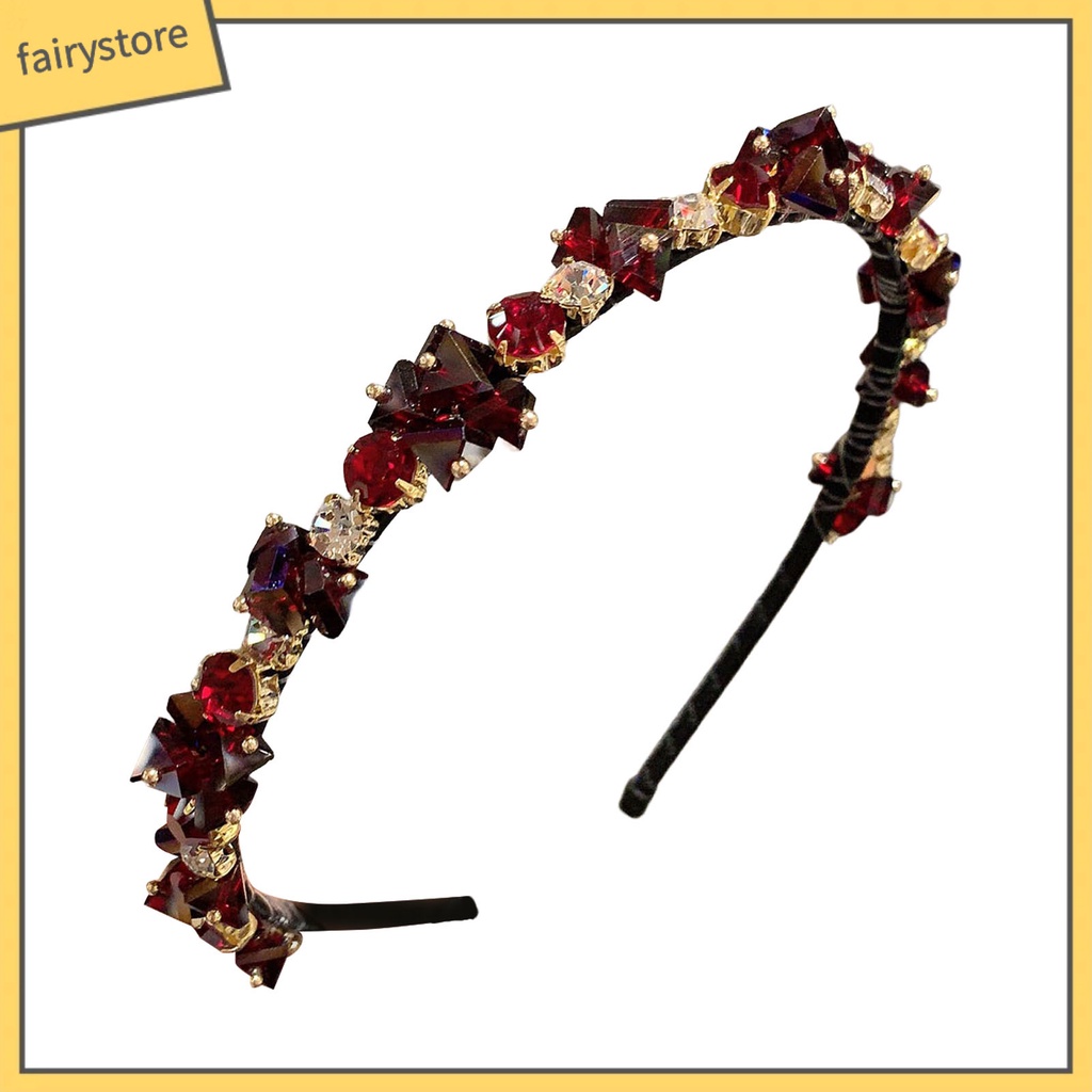 Băng Đô Cài Tóc Đính Pha Lê Giả Lấp Lánh Nhiều Màu Sắc Chống Trượt Có Thể Tái Sử Dụng